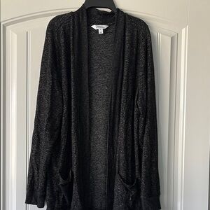 Market & Spruce Women's Black Open-Front Sweater